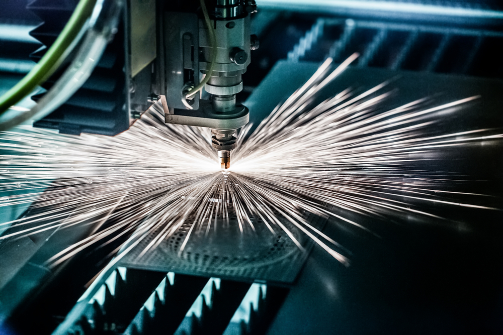 Cnc,laser,cutting,of,metal,,modern,industrial,technology.,small,depth