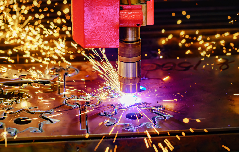 Cnc,laser,cutting,of,metal,,modern,industrial,technology.,small,depth